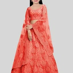 Piludi Girls Embroidered Ready to Wear Lehenga & Blouse With Dupatta-picture-53
