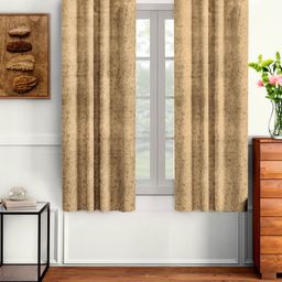 Myntra Elegant Homes Beige & Grey 2 Pieces Velvet Abstract Printed Window-5