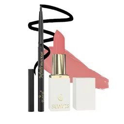 SUAVIS Set Of 2 Long Lasting Lipstick - Rosehip - 110 & Kajal Black - 401-30
