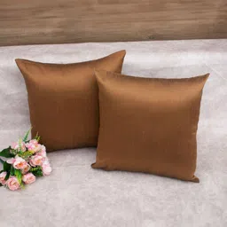 RoyalDeco Brown Set of 2 Square Cushion Covers-30