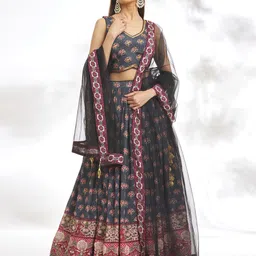 Samyukta Singhania Printed Ready to Wear Lehenga & Blouse With Dupatta image 4