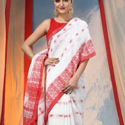 DESH BIDESH Floral Embroidered Handloom Saree-image-24