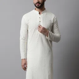 Jompers Men Embroidered Chikankari Kurta-image-66
