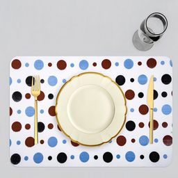 Kuber Industries Set Of 6 Blue Multi Dot Printed Table Placemats image 3
