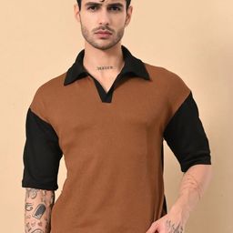 Moda Rapido Colourblocked Polo Collar Short Sleeves T-shirt-image-91