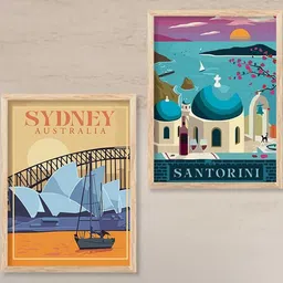 walllane Travel Wall Art With Frame Home Decor Wall Painting For Living Room Office Bedroom-picture-11