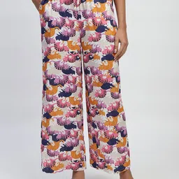 Global Republic Women Abstract Printed Relaxed-Fit Wide-Leg Trousers-image-99