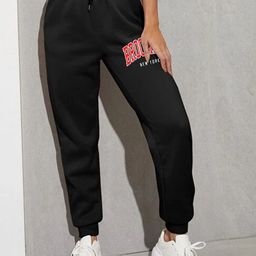 TABADTOD Women Printed Relaxed Loose Fit Joggers Trousers-image-89