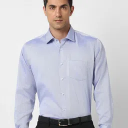 Van Heusen Men Textured Spread Collar Pure Cotton Formal Shirt-picture-15