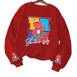 Joggers Park Kids-Unisex Red Cotton Sweatshirts-image-84