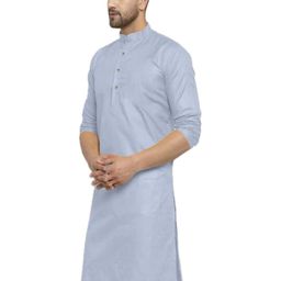 ANUJ FASHION Men Grey Solid Mandarin Collar Festive Ethnic Kurta-picture-31