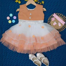 ZG GARMENTS Girls Orange Dresses-picture-21