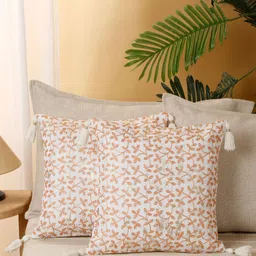 eyda Orange 2 Pieces Embroidered Cushion Covers-image-71