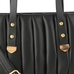 Flingo Striped PU Oversized Structured Handheld Bag image 4