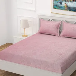 BLUEDOT Pink Geometric King Bedsheet with 2 Pillow Covers-image-40