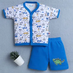 BUMZEE Boys Printed Short Sleeves Pure Cotton Shirt With Shorts-image-72