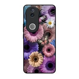 QRIOH Women Floral Printed Vivo V50 5G Glass Back Case Mobile Accessories-image-32