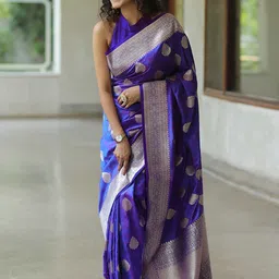 KALINI Woven Design Zari Silk Blend Banarasi Saree-picture-29