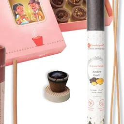 GaneshaSpeaks 95-Pcs Brown Wooden Dhoop Cup Dhoop Stick & Incense Stick-image-59