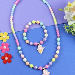 Asthetika Kids Girls Unicorn Ice-Cream Charm Necklace Bracelet Jewellery Set-20
