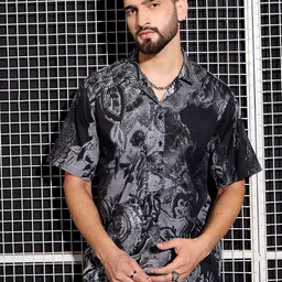 Anouk Men Cuban Collar Abstract Printed Cotton Relaxed Fit Casual Shirt-image-22