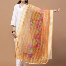 Kaizen TEXO FAB Ethnic Motifs Printed Organza Dupatta-99