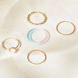 SALTY Pack of 2 Women Set Of 5 Rain & Sunshine Rings-14