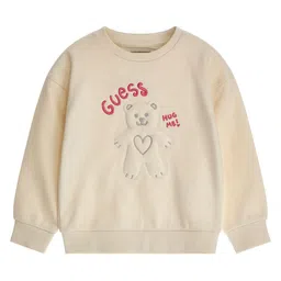GUESS kids Girls Typography Printed Round Neck Cotton Pullover Sweatshirt-image-23