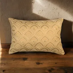 Khaabka Gold-Toned 2 Pieces Ethnic Motifs Rectangle Cushion Covers-image-23