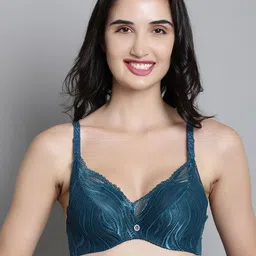 MAKCLAN Abstract Medium Coverage Anti Odour Lightly Padded Plunge Bra-image-95