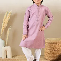 Here&Now X Sanwara Boys Floral Regular Chikankari Kurta with Patiala-image-54
