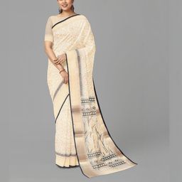 The Chennai Silks Floral Printed Pure Cotton Gadwal Saree-image-33