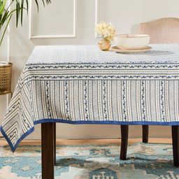 Fabindia Blue Cotton 8-Seater Table Cover-image-37