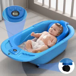 StarAndDaisy Kids Blue Anti Slip Foldable Baby Bath Tub-image-75