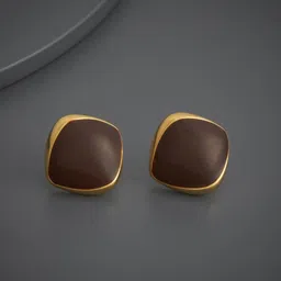 Kushal's Fashion Jewellery Gold-Plated Geometric Studs Earrings-22