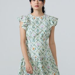 20Dresses Floral Printed Round Neck Flutter Sleeve A-Line Mini Dress-image-71