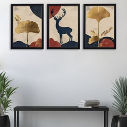 Giftii Black & Brown 3 Piece Wood Other Wall Paintings-image-55