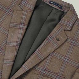Arrow Checked Single Breasted Notched Lapel Collar Formal Blazer image 5