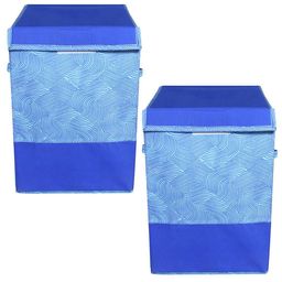 Kuber Industries 2-Pcs Blue Printed LaundryBag-47