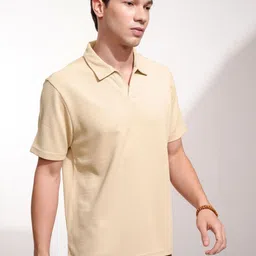HIGHLANDER Men Self Design Polo Collar Relaxed Fit T-shirt-image-96