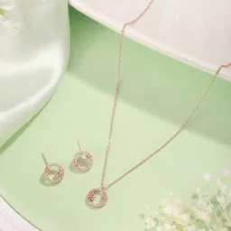SARAF TRENDZ Rose Gold-Plated AD-Studded Jewellery Set-14