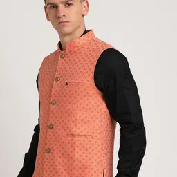 Turtle Printed Nehru Jacket image 4