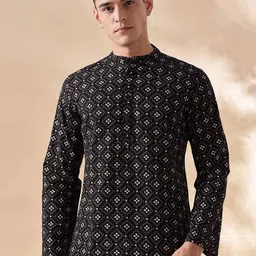 Anouk Men Printed Printed Mandarin Collar Cotton Kurta-34