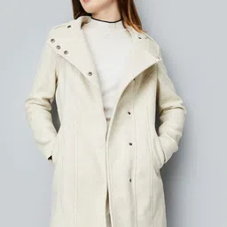 max Women Geometric Polyester Longline Tailored Jacket-19