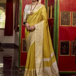 LOOKNBOOK ART Woven Design Zari Brocade Paithani Saree-image-32