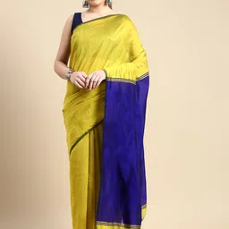 DESH BIDESH Colourblocked Silk Cotton Saree-image-56