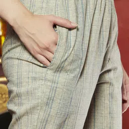 HERE&NOW Women Ethnic Motifs Printed Regular Sequinned Pure Cotton Kurta with Trousers & With Dupatta-picture-8
