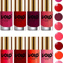 VOLO Set Of 8 Extra Shine Long Lasting Nail Polish- 9.9ml Each- No-44-8