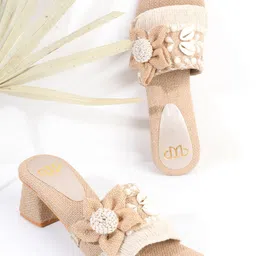 THE WHITE POLE Ethnic Block Sandals-1