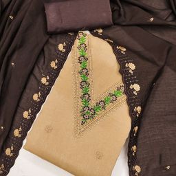 LeeliPeeri Designer Geometric Embroidered Sequinned Unstitched Dress Material-picture-37